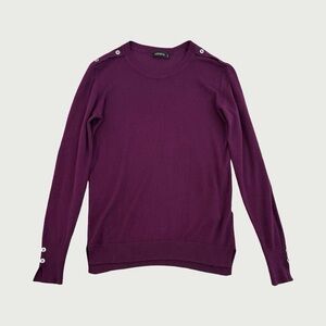 Button Accent Crewneck Sweater